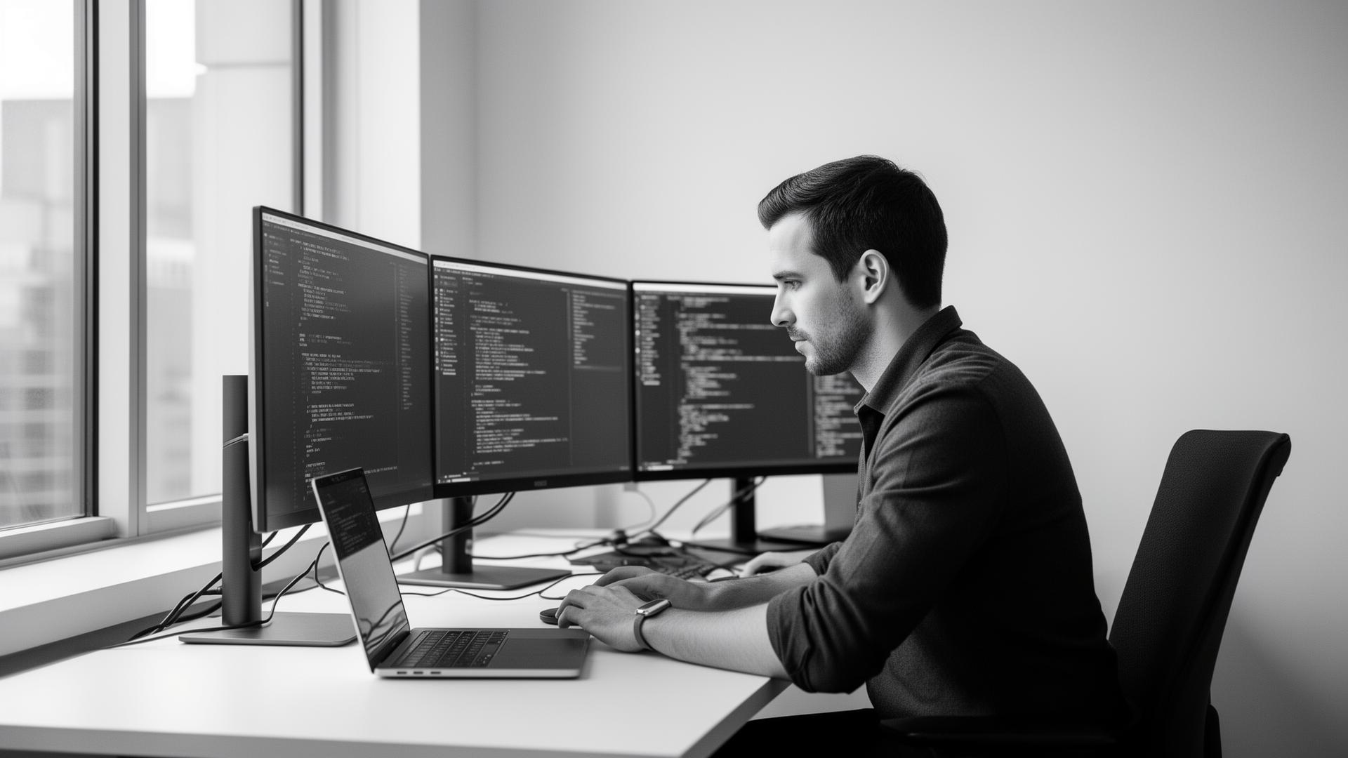 Cristian Hernández trabajando